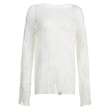 Fongt Junk Sense Hollow Out Jacket Early Spring 2023 New Niche Design Lazy Feeling Long Sleeve Woven Long Smock-Outfit