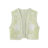 Summer Women's Wear Urban Leisure Vest Embroidered Cardigan 6895028-Outfit