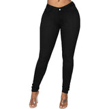 Elastic Women Skinny Jeans Button Zipper Mid Waist Bodycon Thin Denim Pencil Pants Slim Stretch Trousers Plus Size