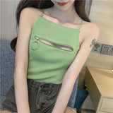 Hottie Sexy Care Machine Chest Zipper Slings Summer Dress Women Wear Repair Small Vest