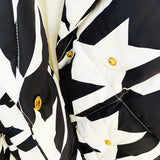 QUALITY Newest 2023 Winter Designer Parka Coat Women's Lion Buttons Houndstooth Printed Down
