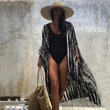 Fongt And White Tie-Dyed Cardigan Beach Dress Bikini Blouse Swimsuit With Cardigan Sunscreen Holiday
