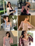 Fongt Xixi 2025 Spring New Korean Version Of Temperament Long-Sleeved Knitted Cardigan Women Sunscreen Shawl Women 25229