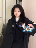 Vintage Star Print Oversized Hoodie-Outfit