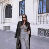 Fongt 2025 New Belt With Neck Neck Vest Style Blouse + Trousers Suit