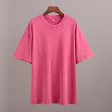 Fongt Old Short-Sleeved T-Shirt 2025 Summer Relaxation Leisure Collar Water Washing Hair Short-Sleeved T-Shirt