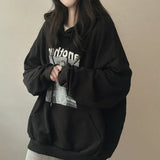Vintage Print Oversized Hoodie-Outfit