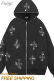 Women's track and field wear top casual cross rhinestone long-sleeved hooded sports suit hoodie sweatshirt piece Y2k street