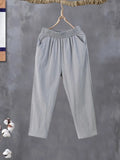 Fashion Woman Pants Casual Cotton Linen Harem Pants LOOSE Solid Ankle-Length Pants Elastic Waist Women's Summer