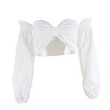Fongt Hot Style Bow Super Jacket Women INS New Crop Long Sleeve T-Shirt