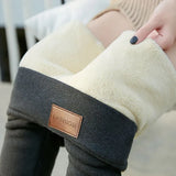 And Winter Cashmere Leggings, Leather Standard Trousers, Warm, Solid Color, Velvet, Thickened Trousers, Tights.-Outfit