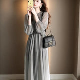 Fongt Unique Beautiful Temperament Goddess Fan Dress High Feeling Dignified Atmosphere Gentle Green Dress