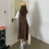 Fongt Suit Female Autumn 2024 New Retro Design Feeling Strap Skirt Round Collar Loose White Jacket Two Sets-Outfit