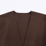 Fongt Fashion Round Tie With Belt Knitted Coat