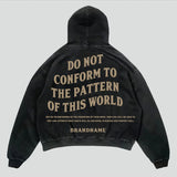 Unisex Hoodie Tops Street Hip Hop Letter Print Pullover Jacket 11291835-Outfit