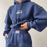 Fongt Casual Plus Velvet Long-Sleeved Hooded Trousers Set For Autumn/Winter 2025