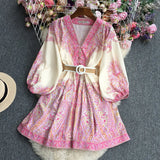 Collar Long-Sleeved Dress-Outfit