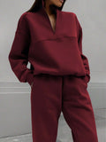 Fongt Women's New Casual Fashion Thicken Long-Sleeved Trousers Two Sets