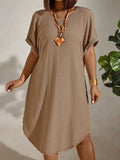 Fongt Women's Clothing 2024 Summer New Short-Sleeved Solid Color