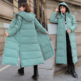 Down Cotton Jacket Female 2024 New Winter Korean Version Long To The Ankle Student Bf Loose Bread Jacket Cotton Coat-Outfit