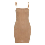 Trend 2025 Summer New Women's Solid Color Sexy Sling Dress High Waist