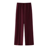 Fongt Double-Sided Cloth Body Round-Neck Long-Sleeved Head-Dressed Tight High-Waisted Straight Trousers Casual Suit Woman