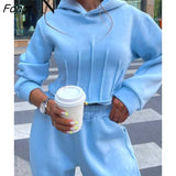 Style Sweater Women's Fashion Waist Closing Hooded Sweater Casual Leggings Two-piece Set Hooded Sweatshirts Workout