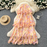 Fongt Simple Wind Bumpy Striped Knitted Sister Set With Long-Sleeved Sweater + High Waist Long Body Skirt Winter