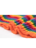 Women Colorful Striped Rainbow Knitted Sweater 2023 Autumn Winter Korean Style Casual Long Sleeve Pullover Female Crop