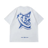 Phantom Letter Print Oversized Short Sleeve Tee-Outfit