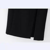 New Open Design Crepe Asymmetrical Medium Length Dress 2452536-Outfit