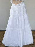 vintage maxi skirts with lace trim and