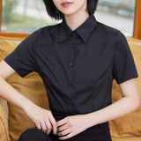 Fashion Woman Blouses 2022 V-neck Short Sleeve Solid Work Shirts Tops Pretty and Cheap Women's Blouse OL White Female