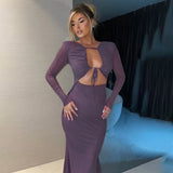Fongt Hot-Drill Fine Flashy Long-Sleeved Dress Woman 2024 New Hottie