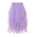 Fongt Mesh Dress Women's Long Mid-Term 2025 Spring New Yarn Skirt High-Waisted Thin Skirt 8063
