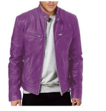 Fongt Business Gentleman Warm Zipper Open Shirt Pocket Decoration PU Leather Jacket Collar Collar Zipper Leather