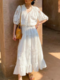 Fongt And Summer New Holiday Style French White Top + White Dress Women's Suit Shenzhen South Oil Women's