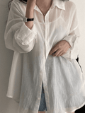 Lightweight Sheer Long Sleeve Blouse-Outfit