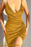 Women Spaghetti Strap Slim Fit Dress Elegant Lady Party Deep V Neck Dress Summer Off Shoulder Sleeveless Backless