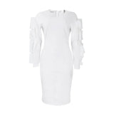 Fongt Large-Size Women's Autumn New Fashion Temperament Tongle Elegant African Large-Size Long-Sleeved Dress