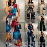 Ins Summer Print Sleeveless Jumpsuit LD83171 Collection-Outfit