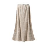 Fongt Velvet Dress Women Autumn And Winter New Korean Version Of High-Waist A Skirt In The Long-Term Slim Stumbling Skirt 0517