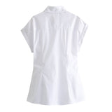 Spring Bow Tie Details Short-Sleeved Poplin Shirt Series 9479048-Outfit