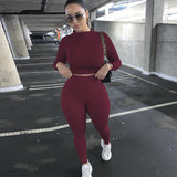 Fongt And Winter New Women's Casual Two-Piece Slim Long Sleeve Sports Suit-Outfit