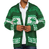 Fongt And Winter Men's Christmas Knitwear Button Open Shirt Sweater Jacket