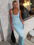 Fongt 2025 Summer Women's Explosive Sexy U-Neck Sleeveless Squint Bag Hip Dress