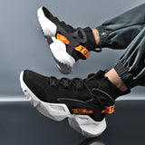 Men Sneakers High Top Sock Shoes Breathable Sports Walking Shoes Thick Bottom Men Casual Shoes Large Size 39-46-Outfit