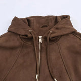 Fongt Women's 2025 Explosion ZA Loose-Fitting Velvet Effect Jacket Jacket