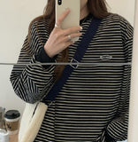90s Striped Oversized Long Sleeve Tee-Outfit