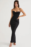Satin Maxi Bodycon Dress Sexy Event Night Wedding Guest Dress Women Corset Party Dresses Pink Slit Dress High Quality-Outfit
